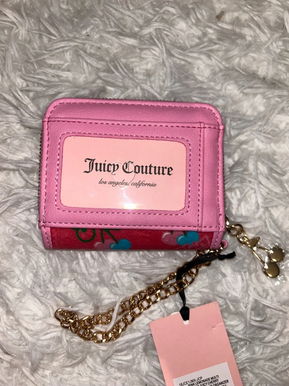 Juicy Couture Cherry Gelato Pink Lemonade Retro Zip Around Wallet Pink NEW